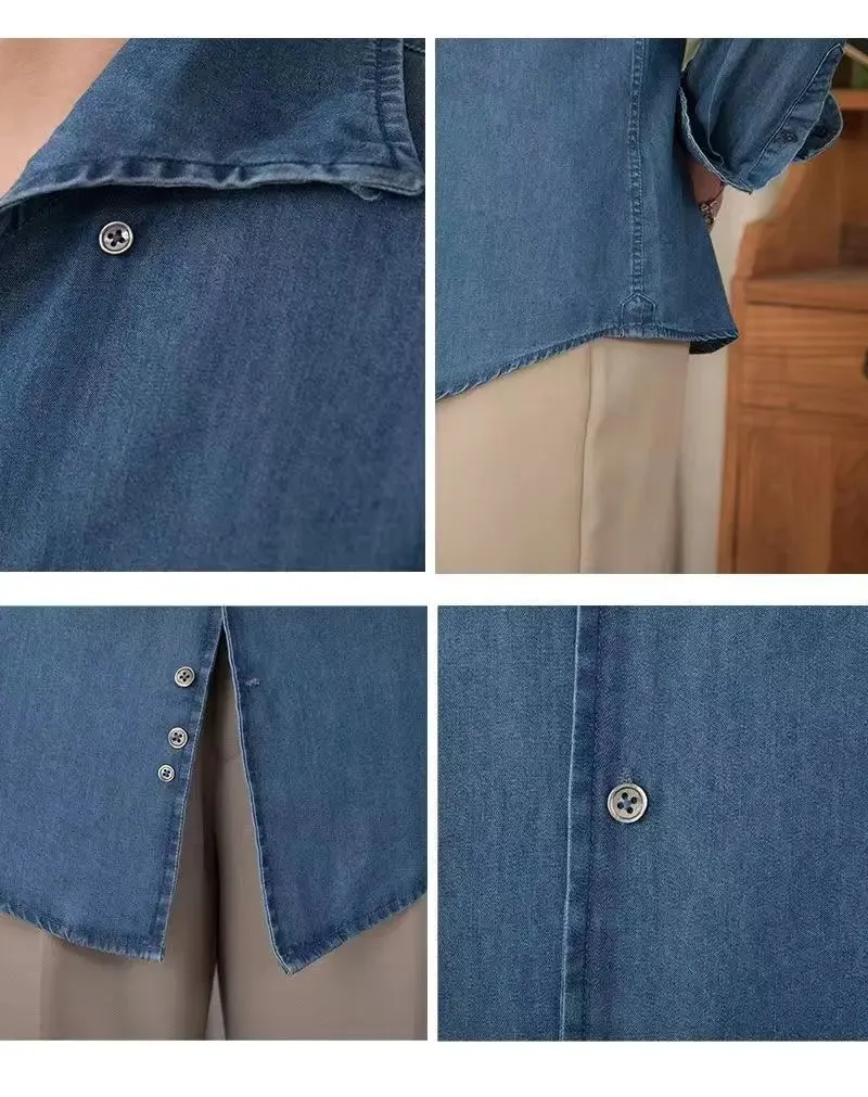UrbanVista Herren Vintage Denim Hemd