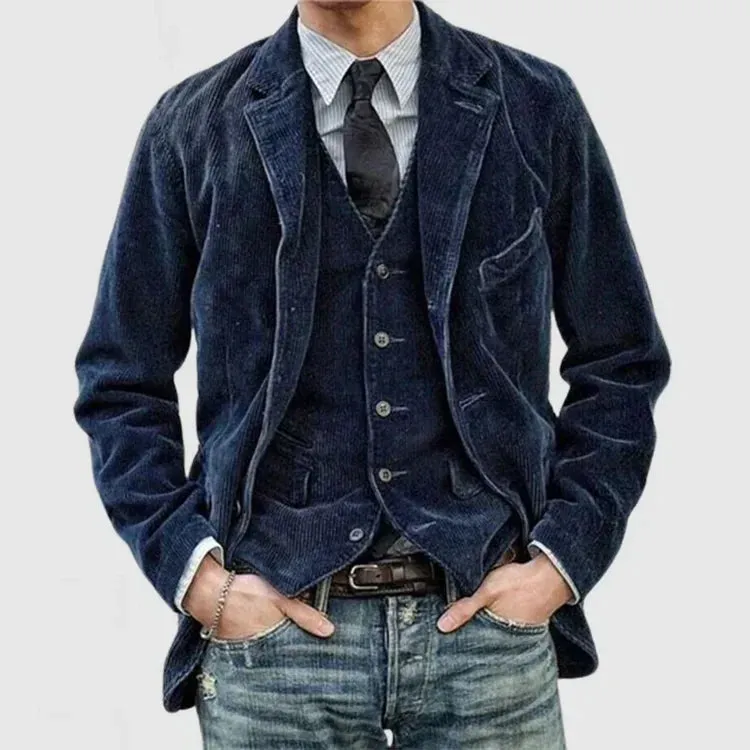 Velvet Noir™ | Men's Vintage Cuffed Jacket | Luxurious Velvet, Classic Cuffed Design & Stylish Fit