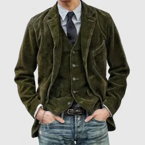 Velvet Noir™ | Men's Vintage Cuffed Jacket | Luxurious Velvet, Classic Cuffed Design & Stylish Fit