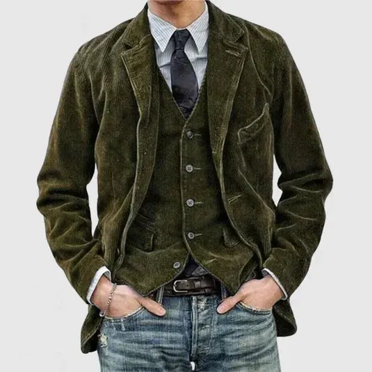 Velvet Noir™ | Men's Vintage Cuffed Jacket | Luxurious Velvet, Classic Cuffed Design & Stylish Fit