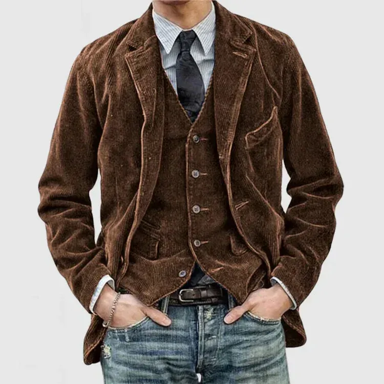 Velvet Noir™ | Men's Vintage Cuffed Jacket | Luxurious Velvet, Classic Cuffed Design & Stylish Fit
