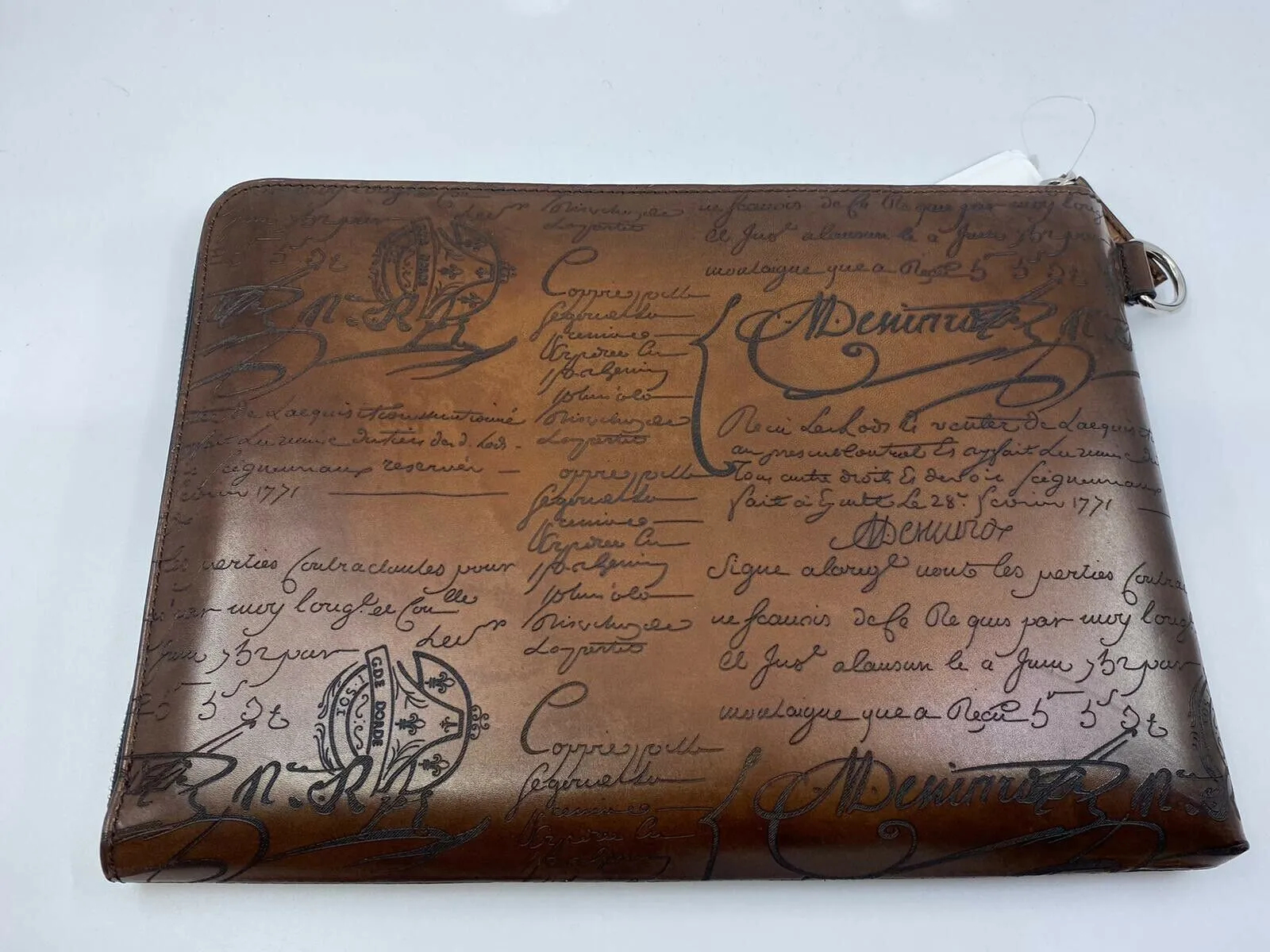 Venezia Scritto Nino Large Leather Clutch