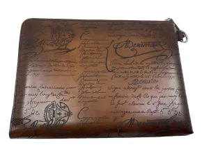Venezia Scritto Nino Large Leather Clutch