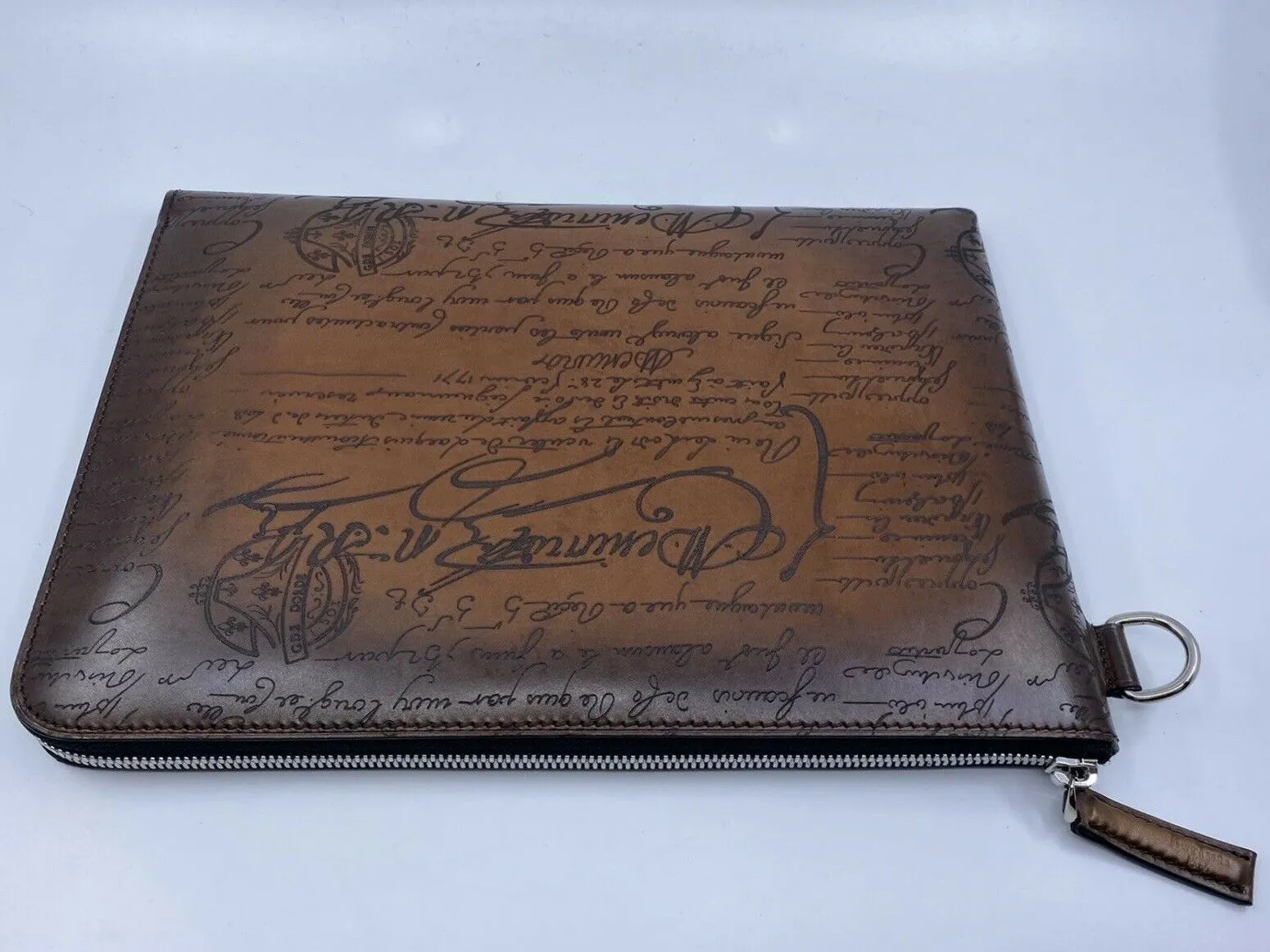 Venezia Scritto Nino Large Leather Clutch
