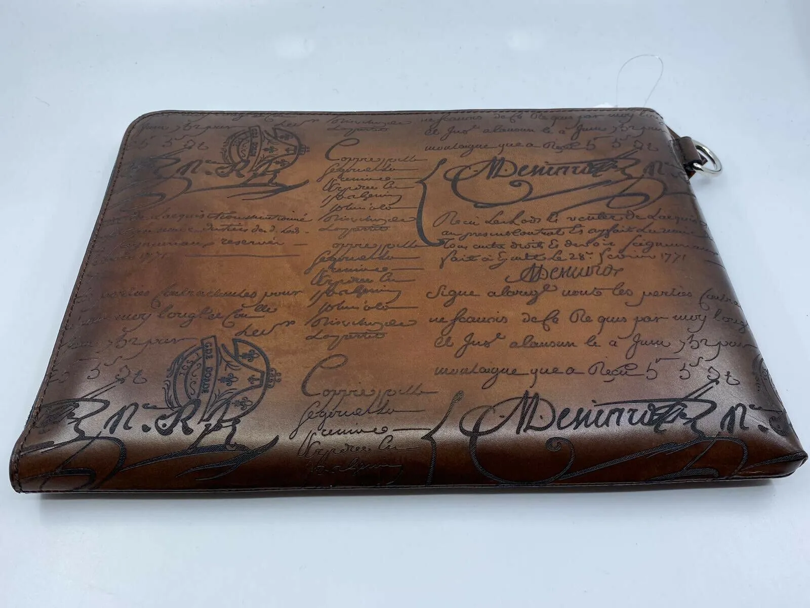 Venezia Scritto Nino Large Leather Clutch
