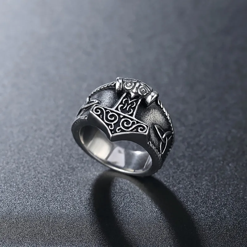 Viking Men's Vintage Titanium Steel Personality Ring