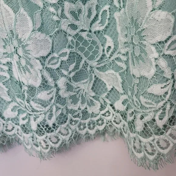 VINCE CAMUTO Mockneck Lomg Sleeve Floral Lace Dress