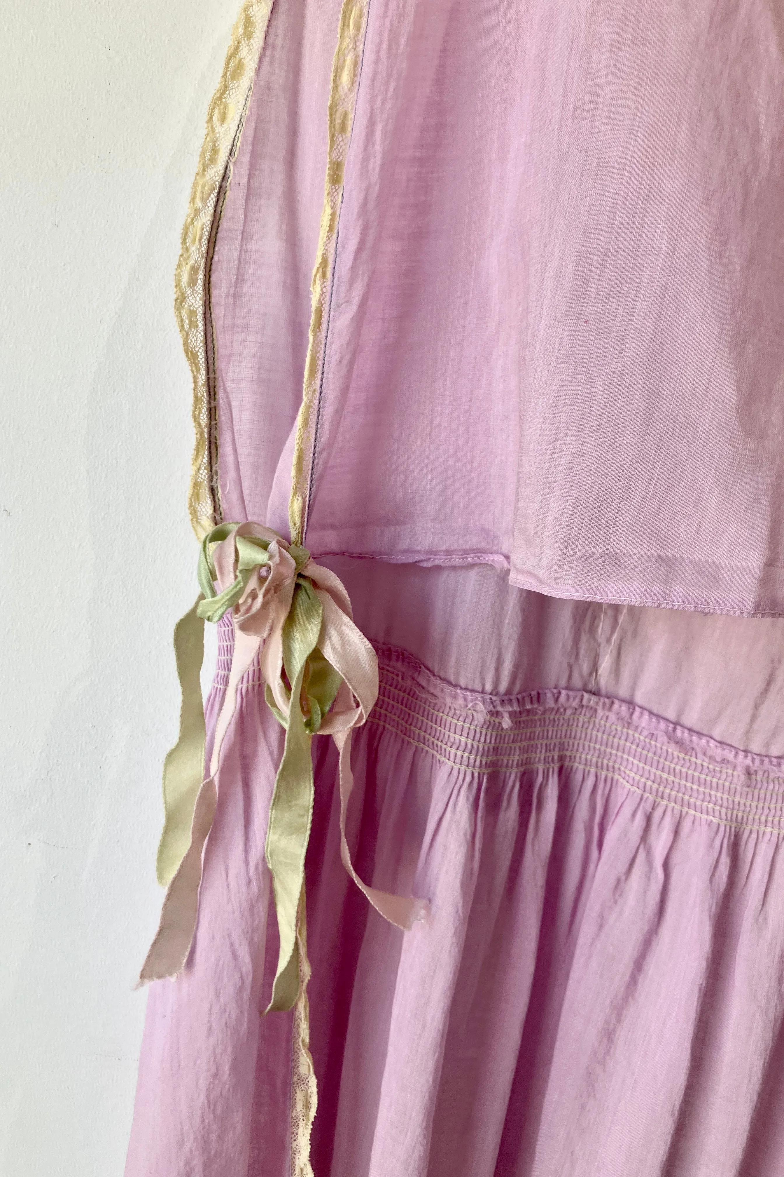 Vintage 1930s Lavender Pinafore Dress