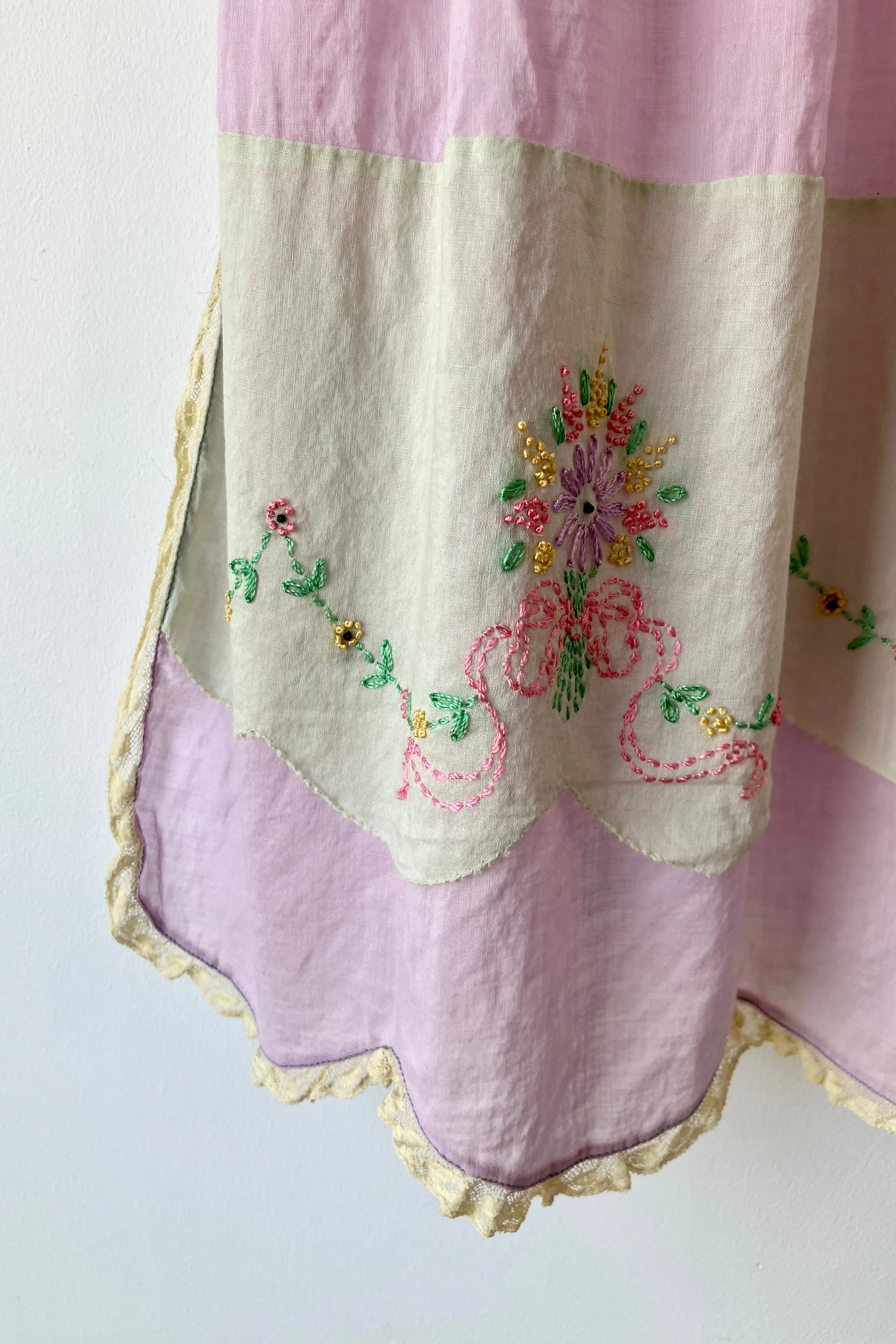 Vintage 1930s Lavender Pinafore Dress