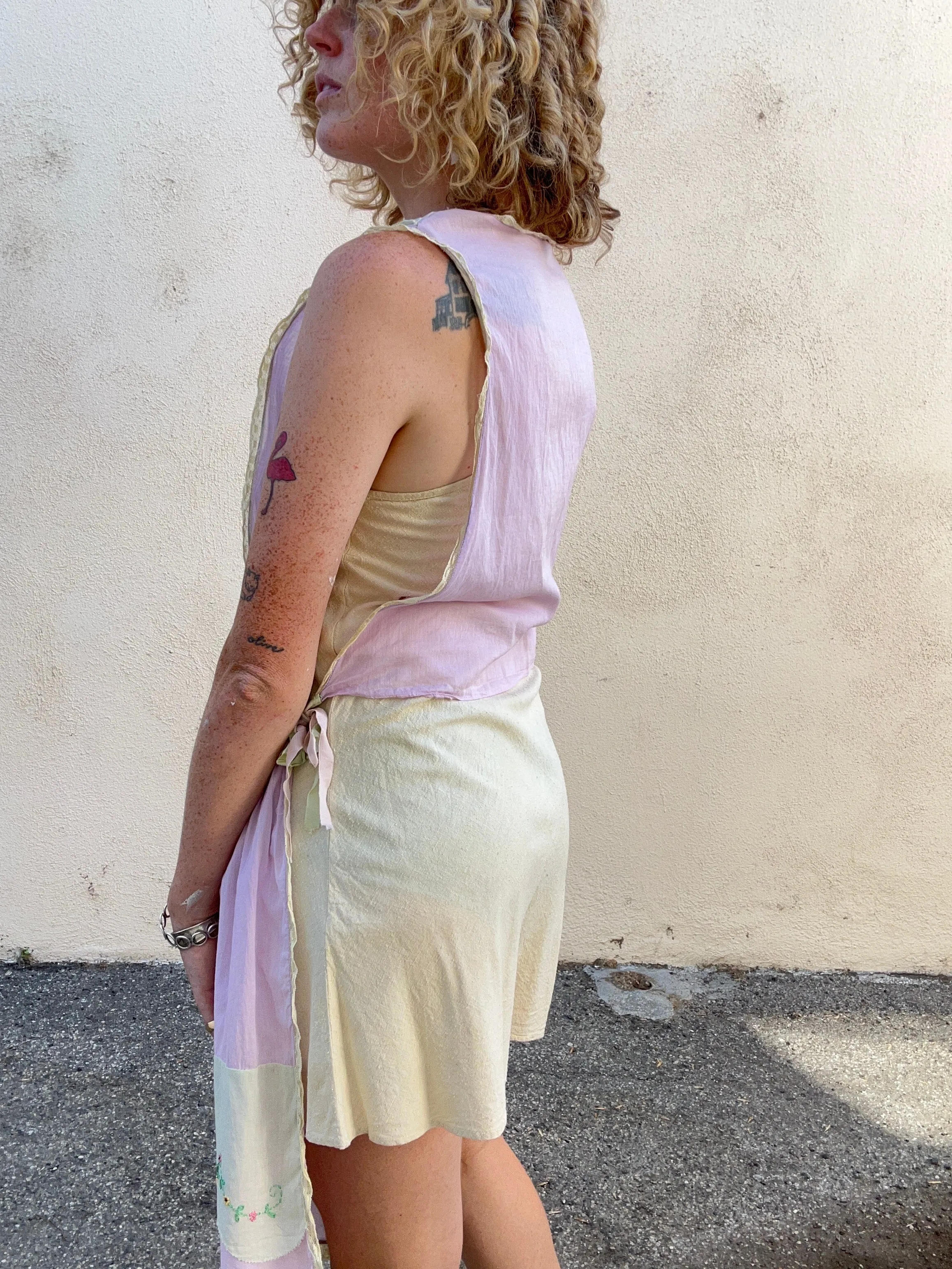 Vintage 1930s Lavender Pinafore Dress