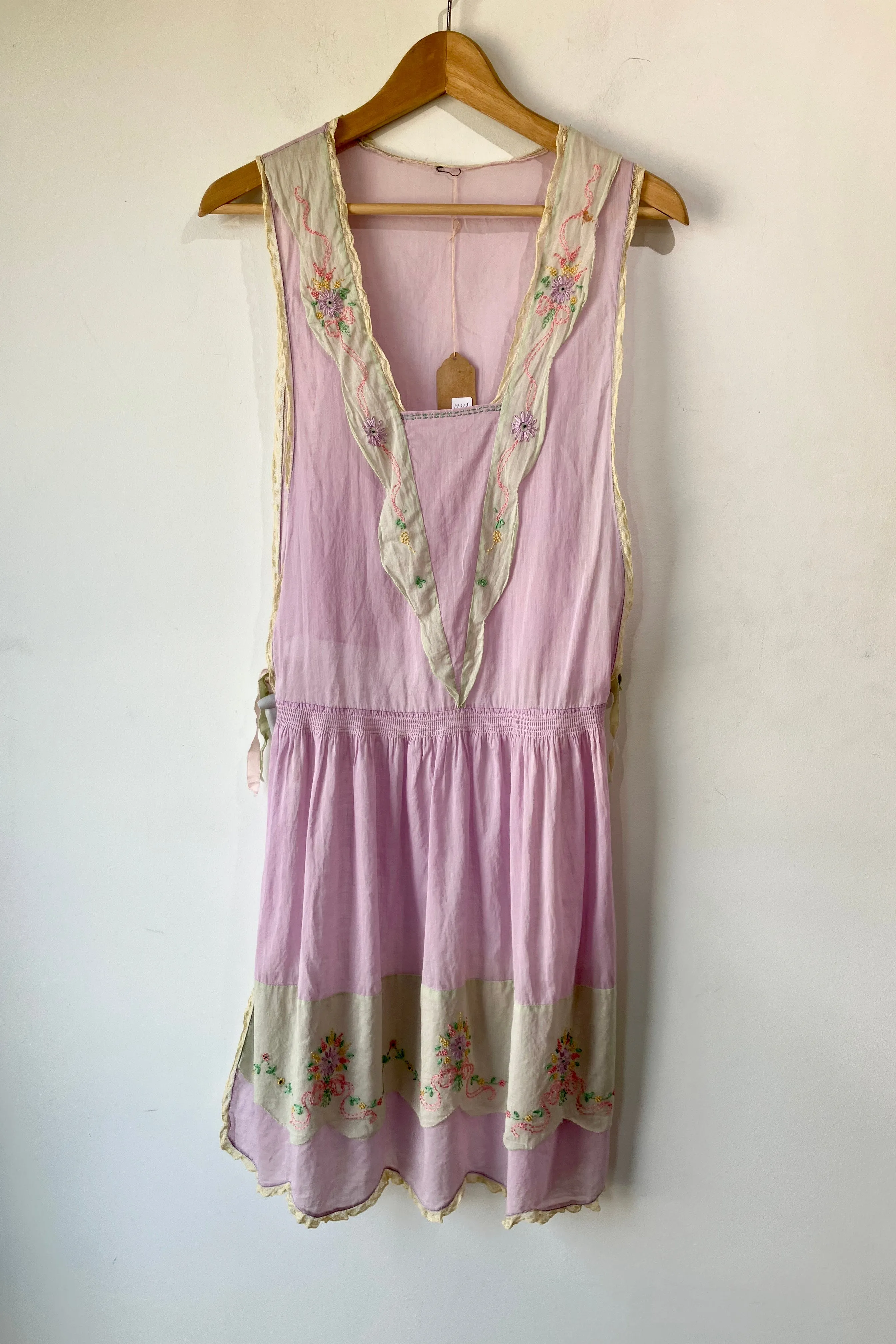 Vintage 1930s Lavender Pinafore Dress