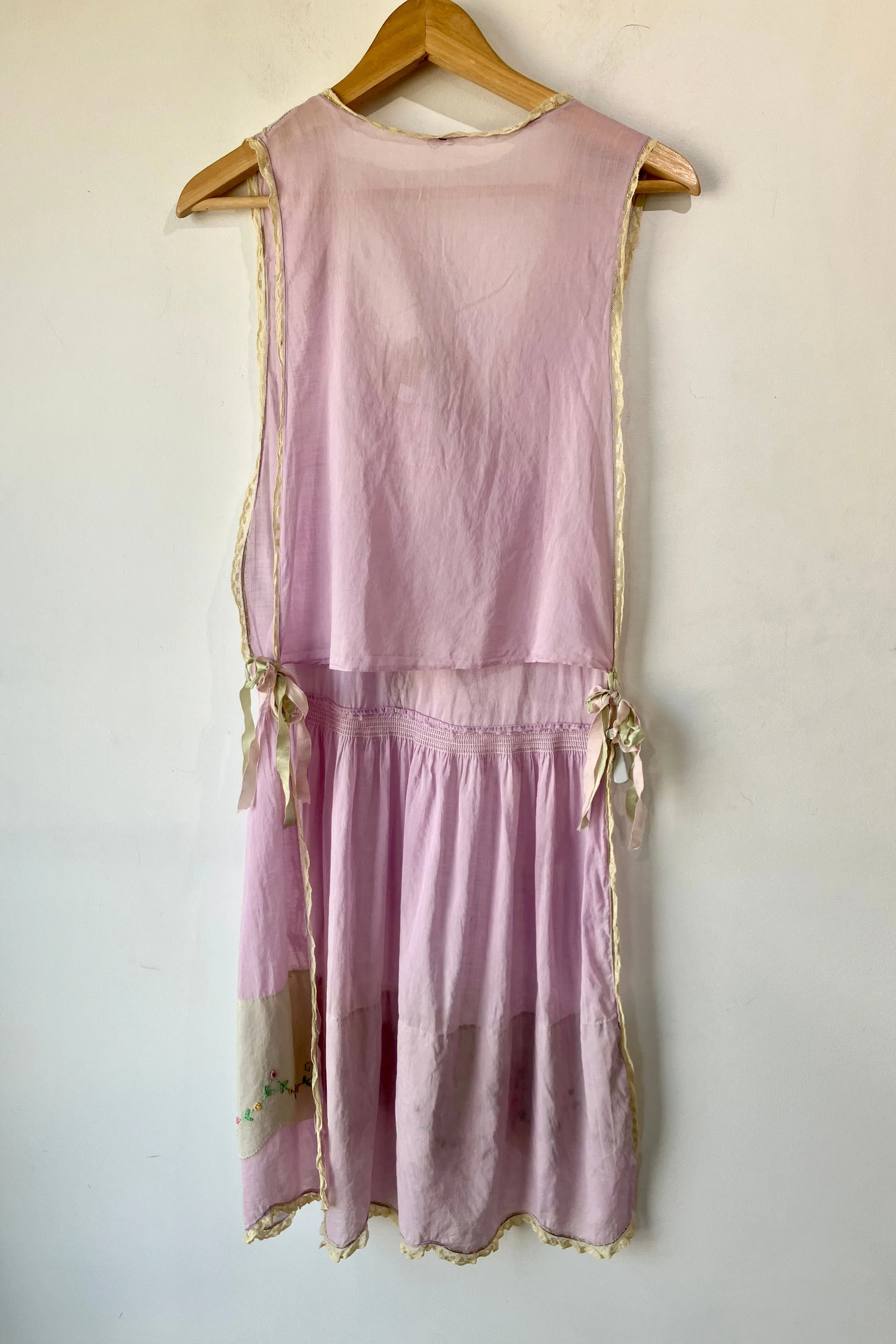 Vintage 1930s Lavender Pinafore Dress