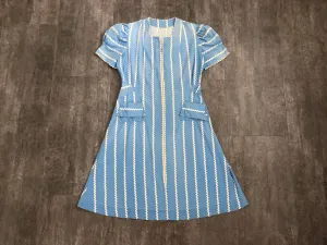 Vintage 1940s dress . 40s zip front dress . size large to l/xl
