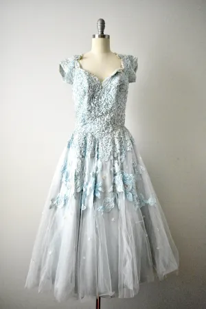 Vintage 1950s Blue Princess Dress-AS IS