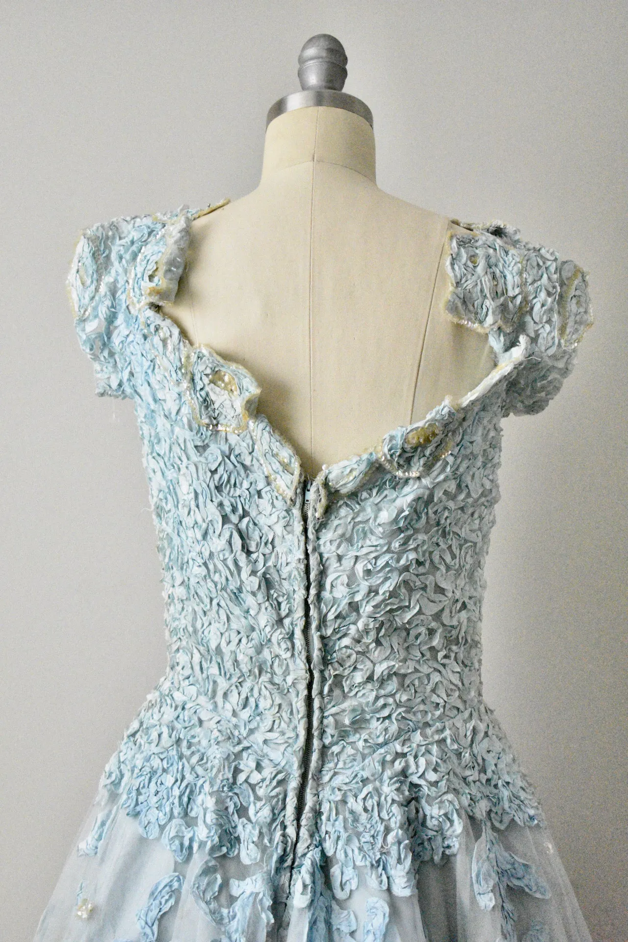 Vintage 1950s Blue Princess Dress-AS IS