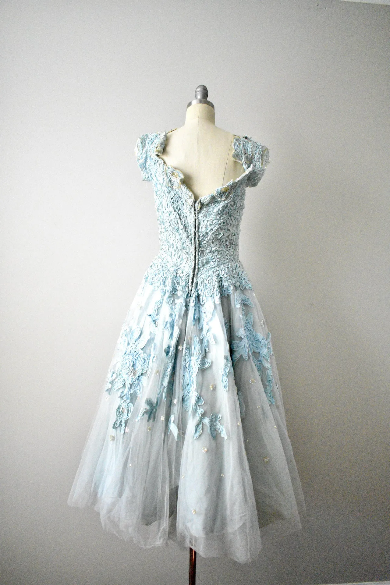 Vintage 1950s Blue Princess Dress-AS IS