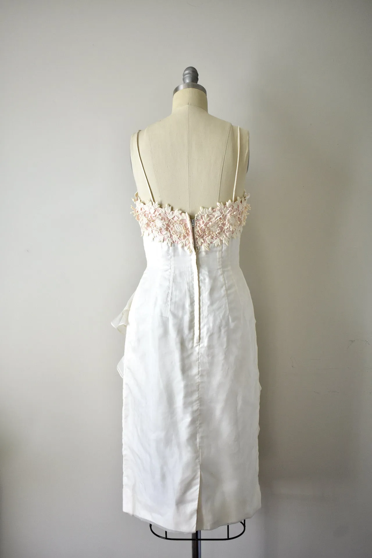 Vintage 1950s Lillie Diamond Ivory Cocktail Dress