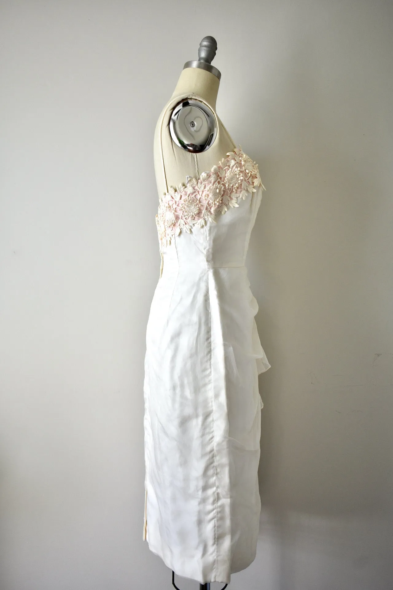 Vintage 1950s Lillie Diamond Ivory Cocktail Dress
