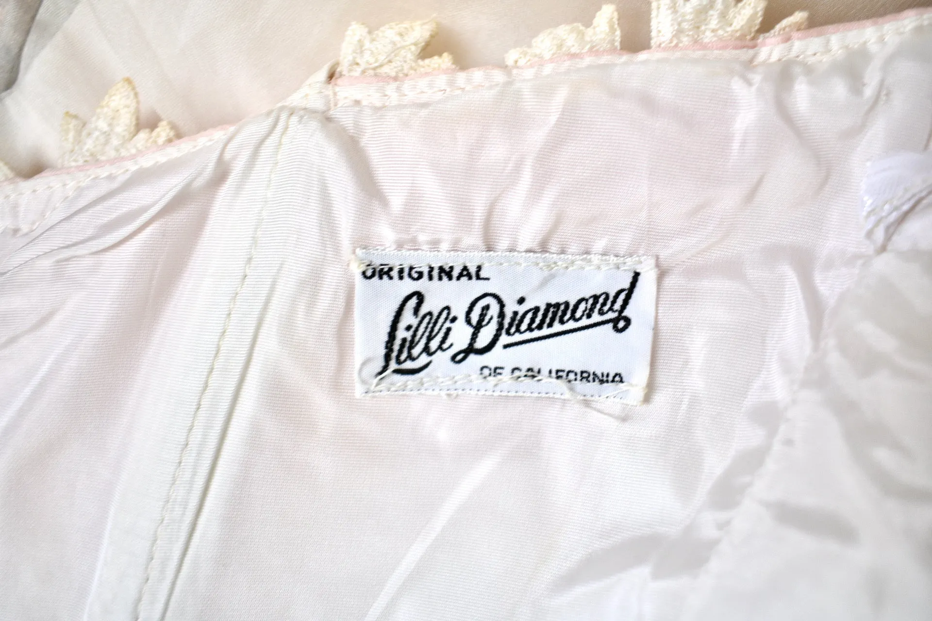 Vintage 1950s Lillie Diamond Ivory Cocktail Dress