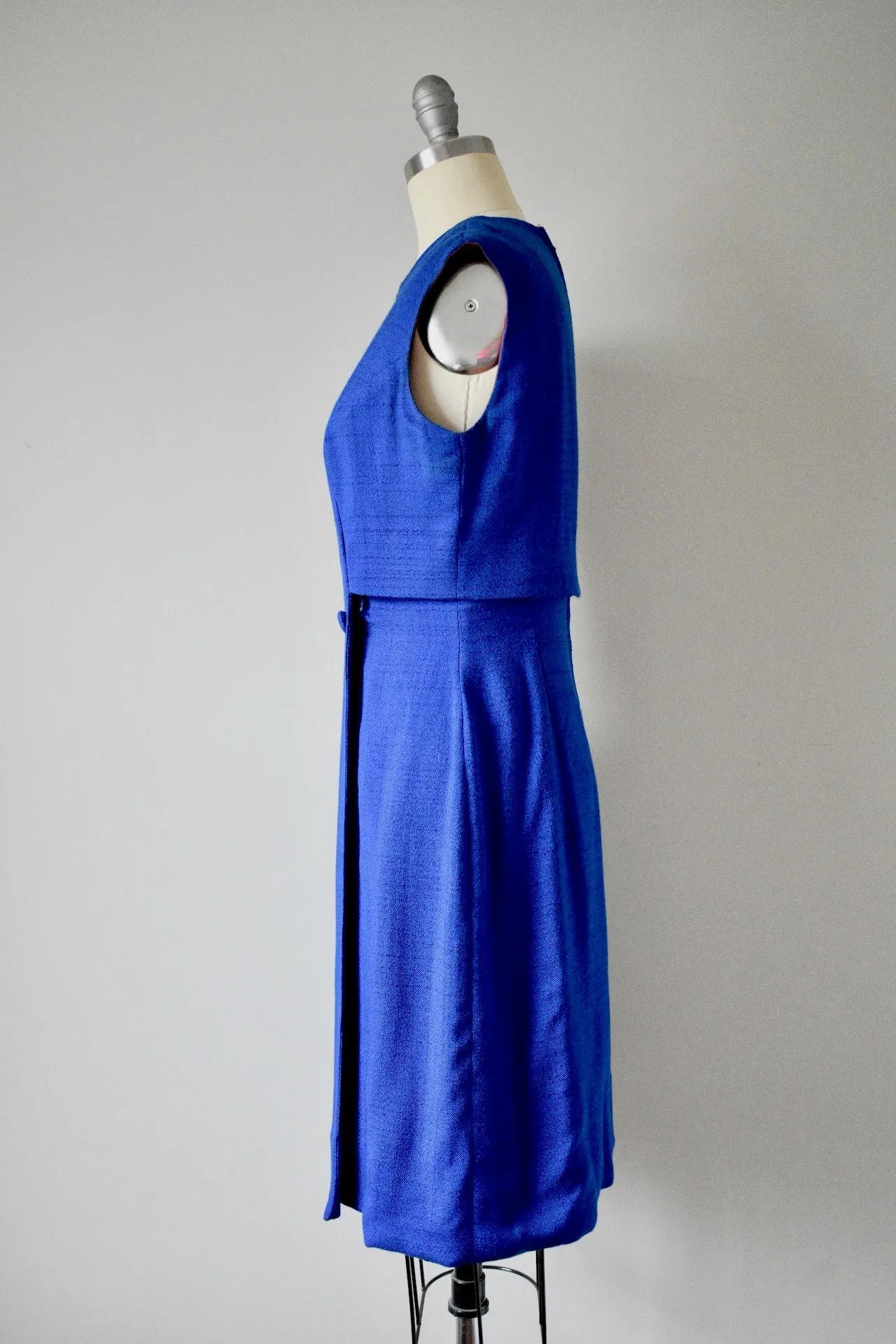 Vintage 1950s Louis Faruad Navy Blue Shift Dress
