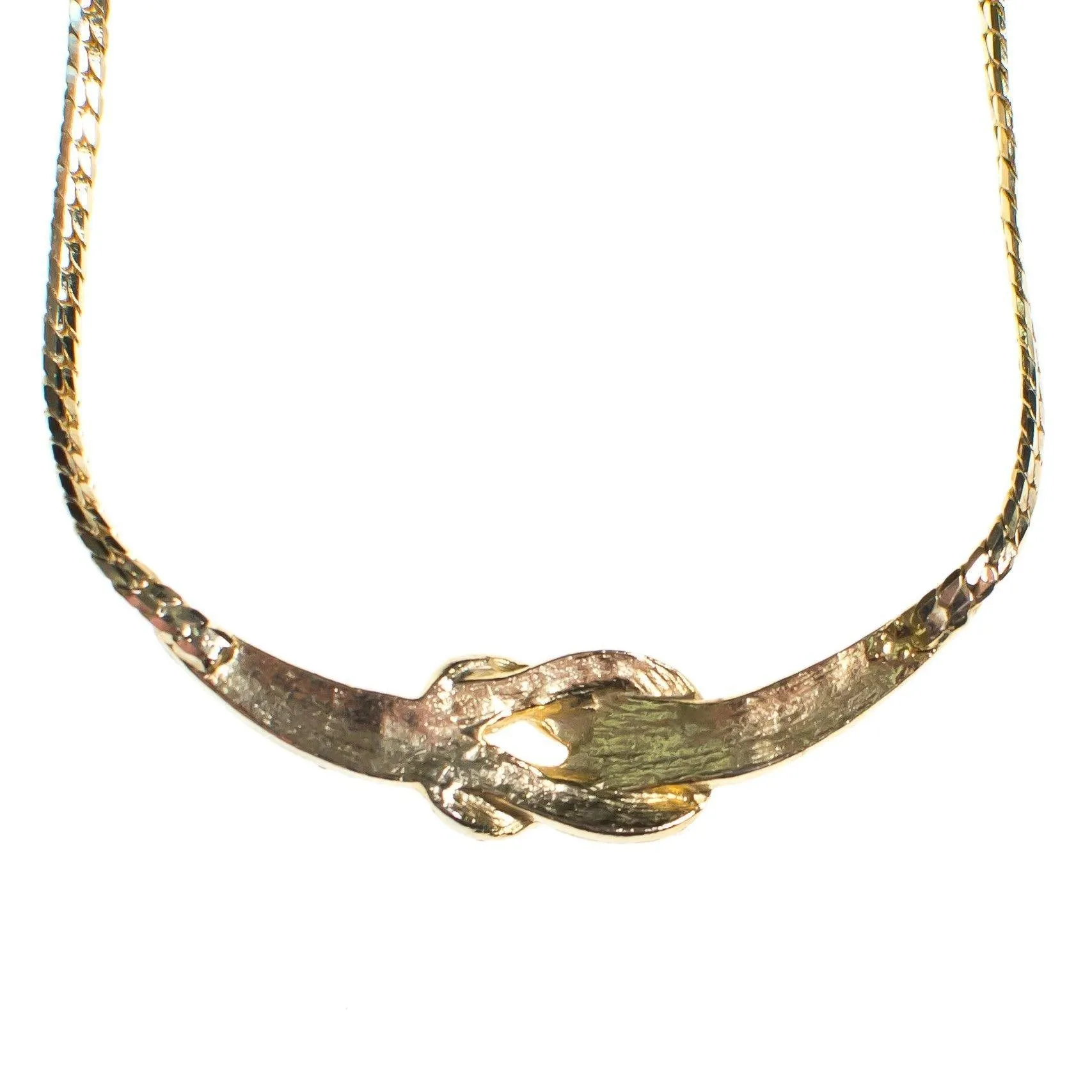 Vintage 1980s Rhinestone Knot Necklace