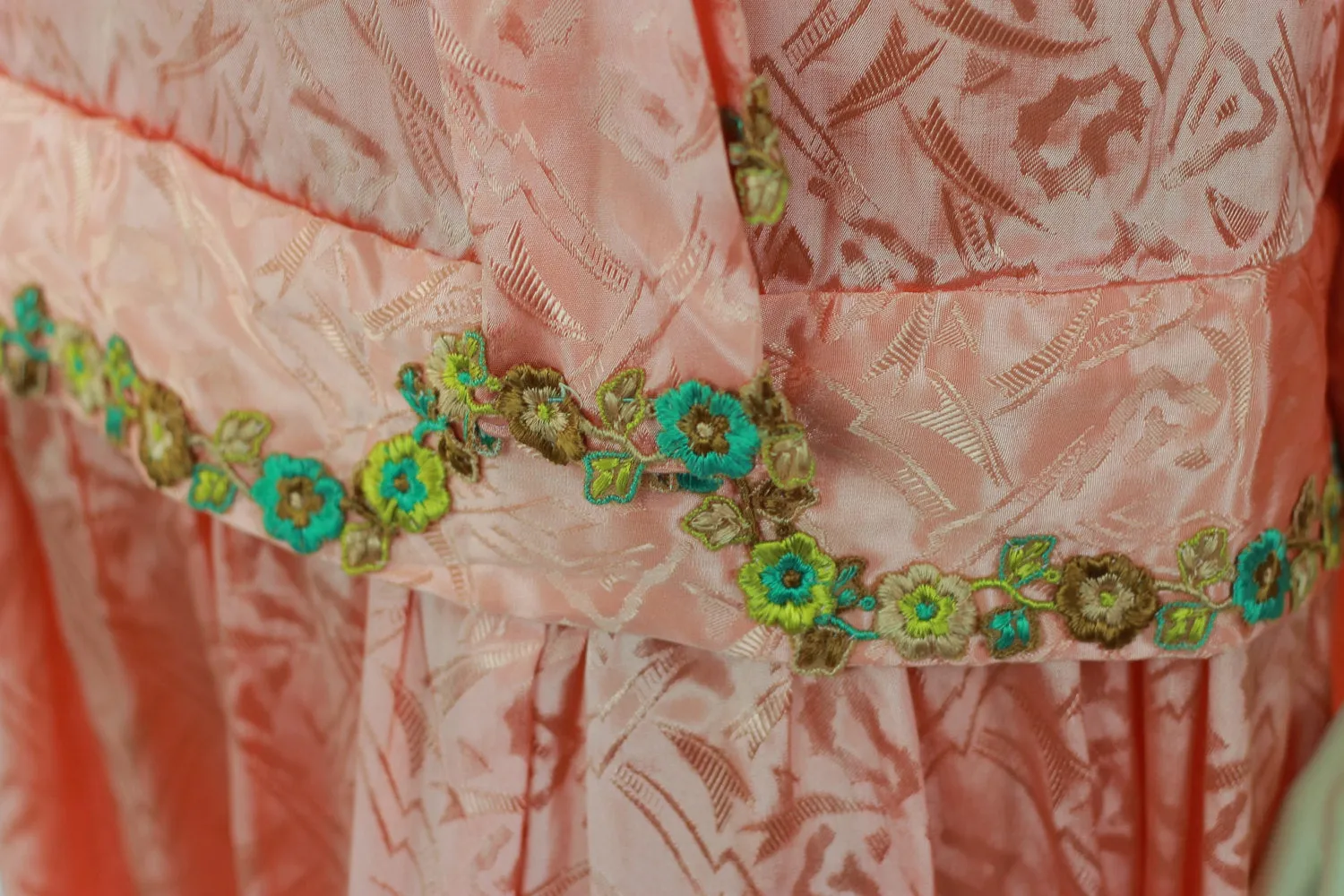 Vintage 20s Deco Flapper embroidered Gatsby party dress drop waist