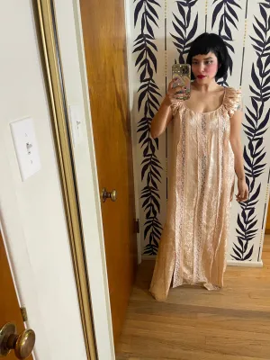Vintage 30s 40s "Peggy Jennings" Pink Silk Nightgown - Fits Size XS-L