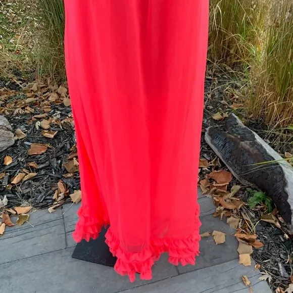 Vintage 60s 70s Sheer Chiffon Sleeveless Fairy Maxi Slip Dress Nightgown
