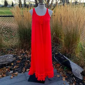 Vintage 60s 70s Sheer Chiffon Sleeveless Fairy Maxi Slip Dress Nightgown