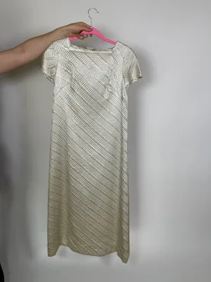Vintage 60s Silver Metallic "Emma Domb" Dress- Best Fits S-M