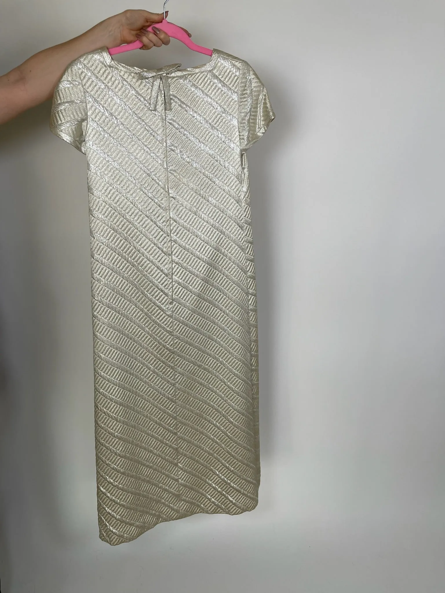 Vintage 60s Silver Metallic "Emma Domb" Dress- Best Fits S-M
