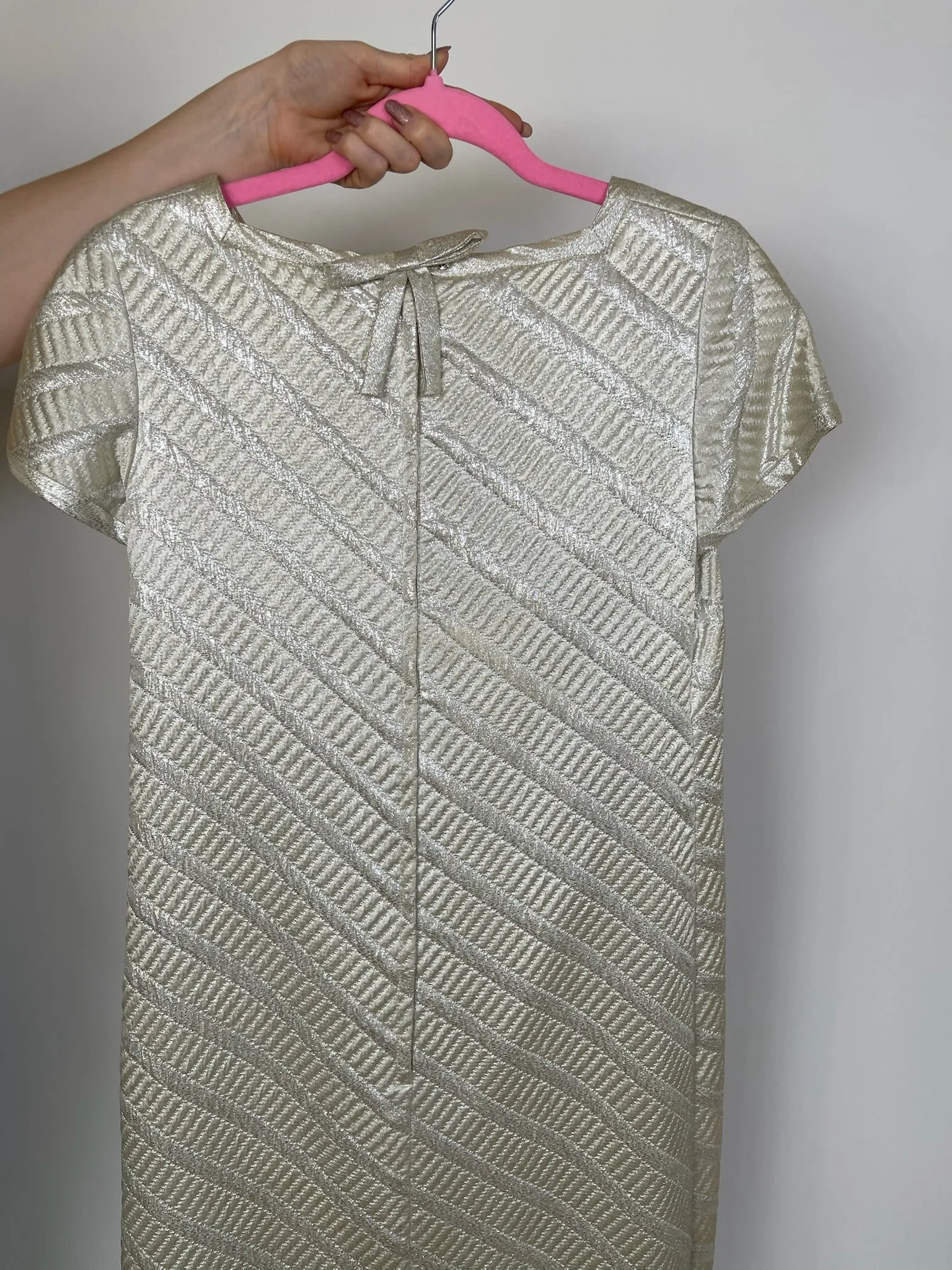 Vintage 60s Silver Metallic "Emma Domb" Dress- Best Fits S-M