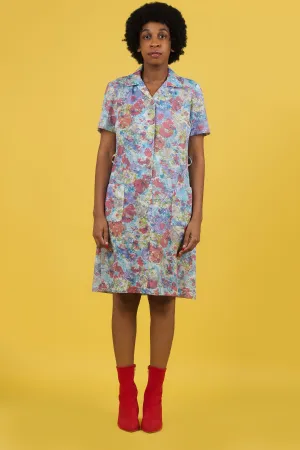 Vintage 70's Floral Pastel Mod Dress | M