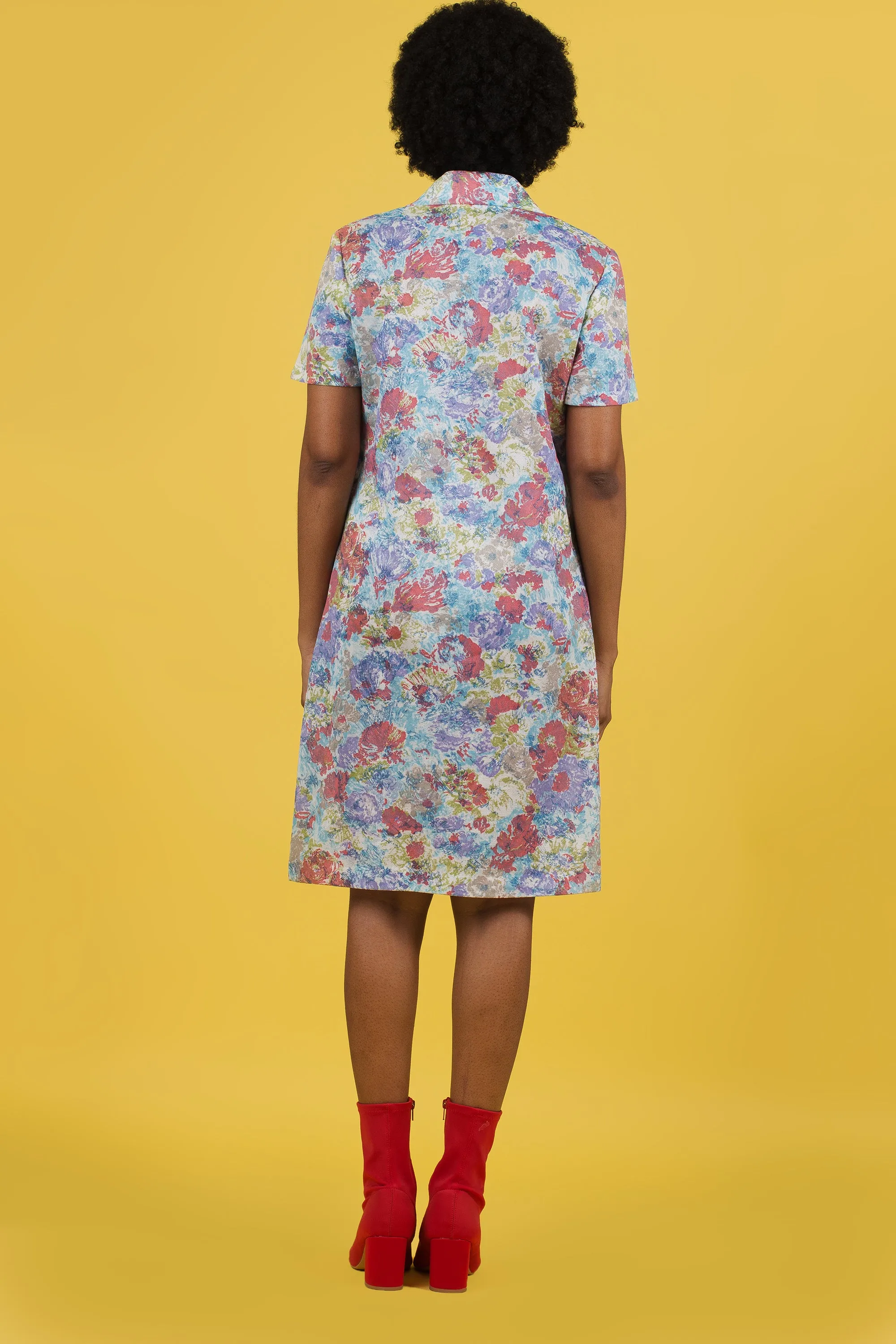 Vintage 70's Floral Pastel Mod Dress | M