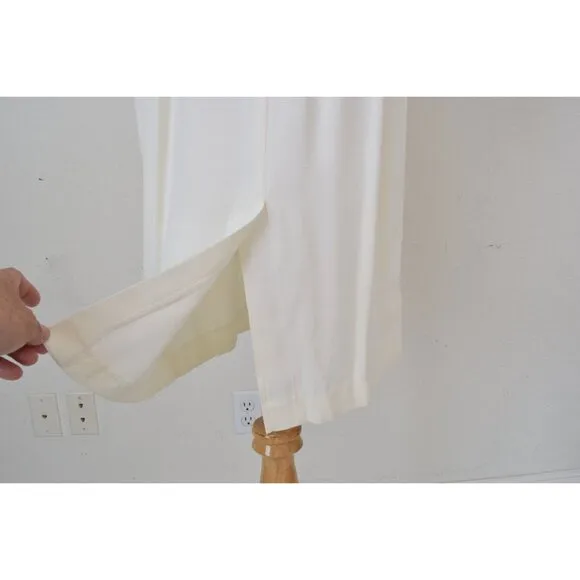 Vintage 80s Belted Beige Acetate/Rayon Pleated Dress by Sarah Taylor