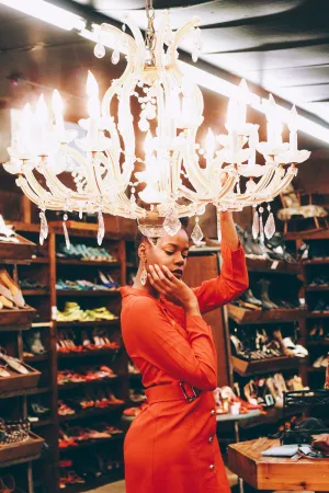 Vintage 90's Red Belted Dress | M