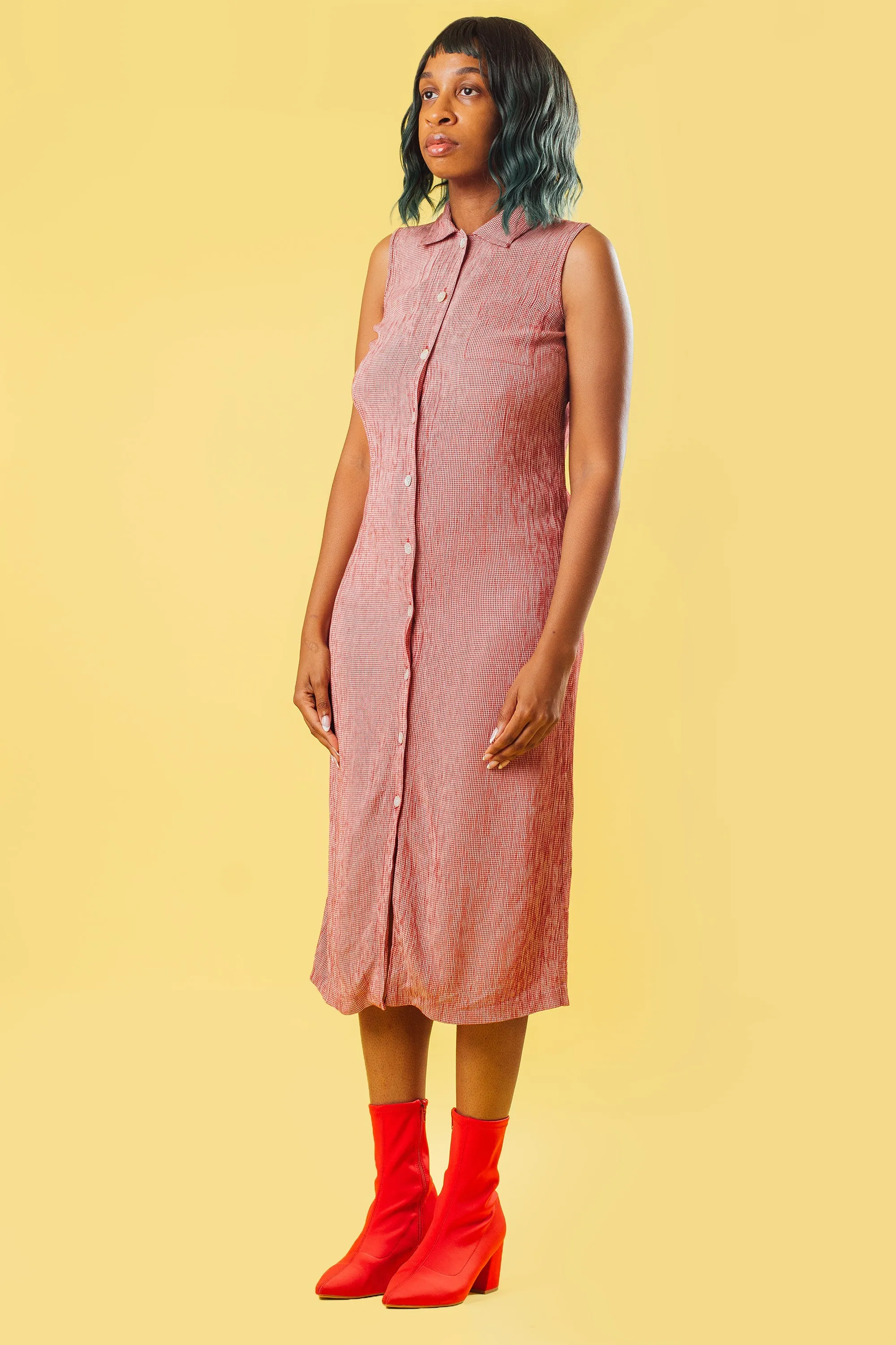 Vintage 90's Red Gingham Dress | M