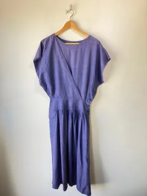 Vintage Ann Taylor 80's Periwinkle Linen Dress