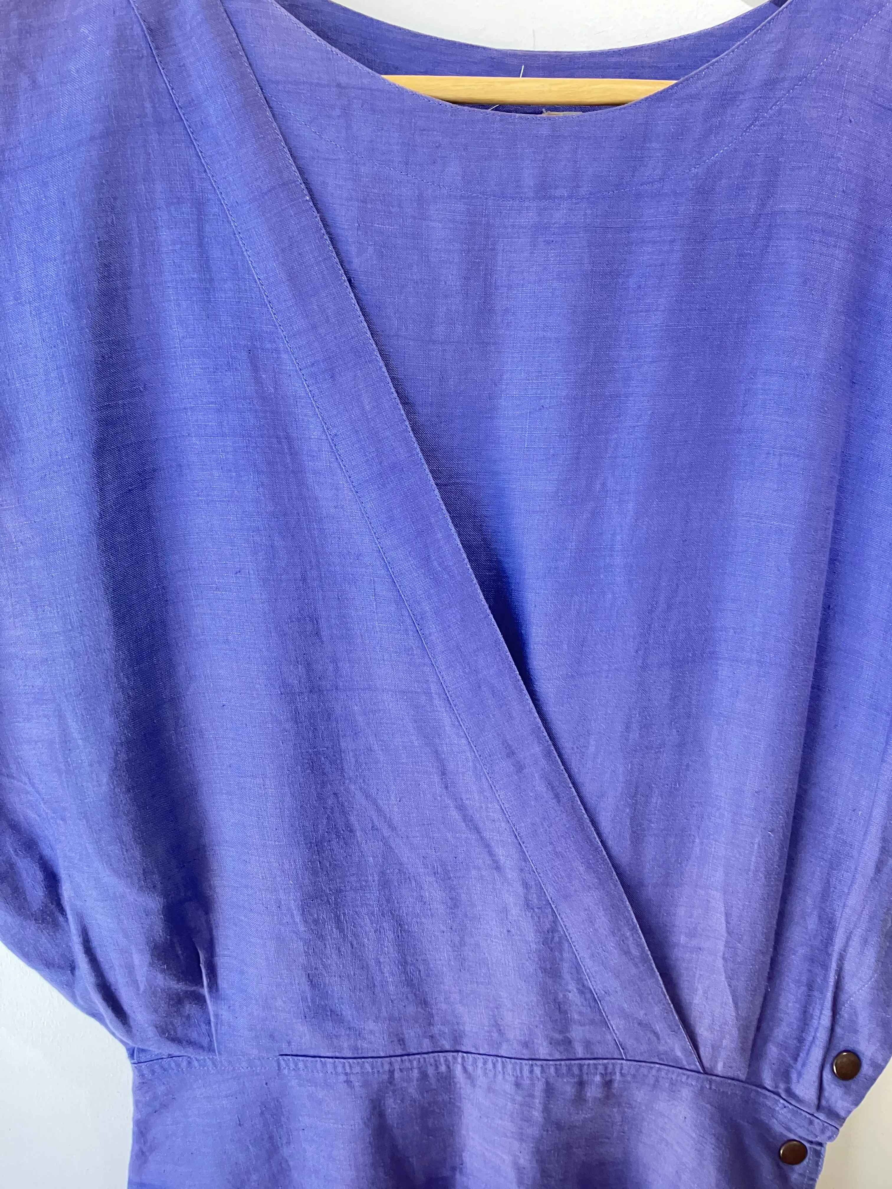 Vintage Ann Taylor 80's Periwinkle Linen Dress