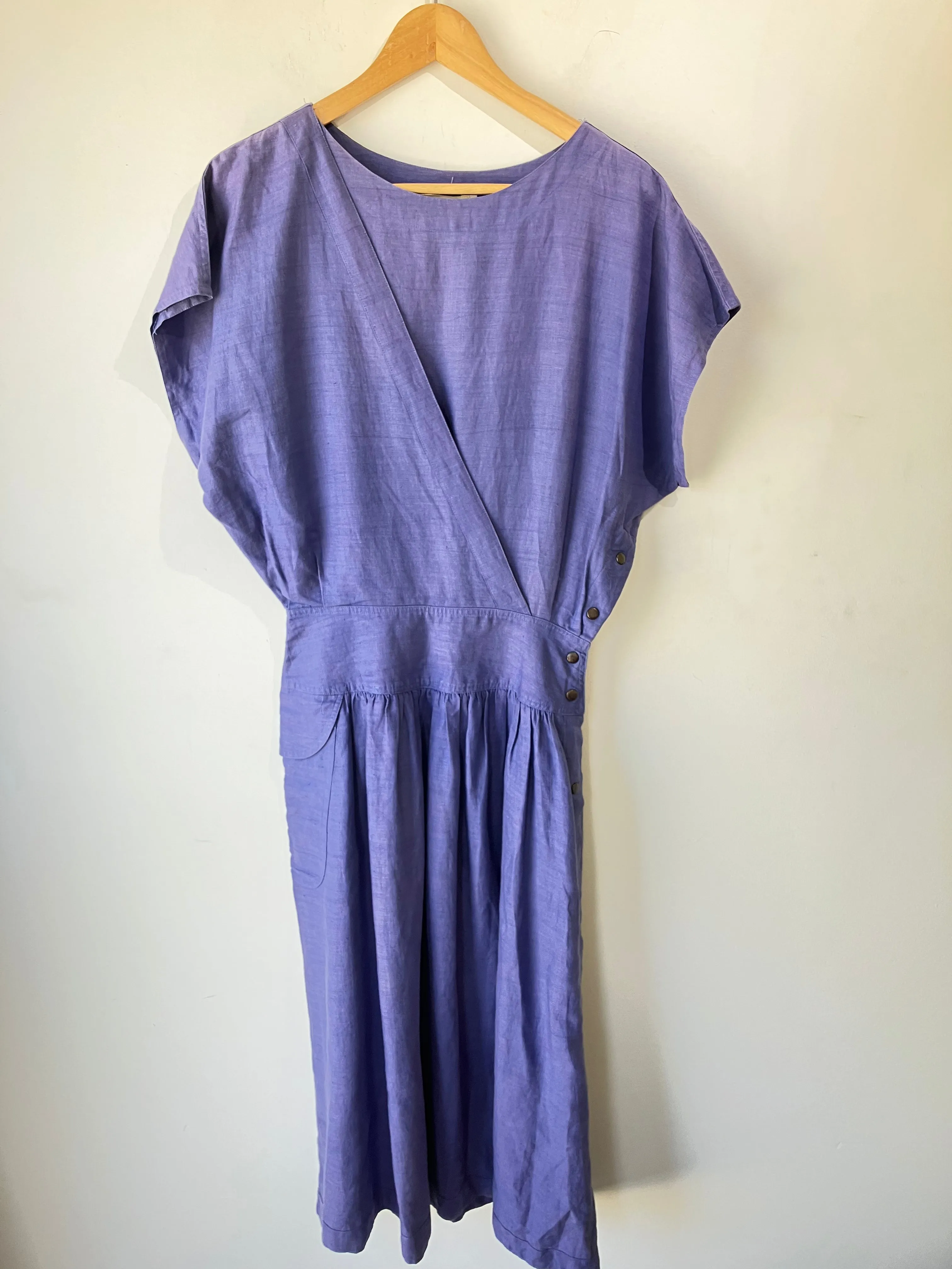 Vintage Ann Taylor 80's Periwinkle Linen Dress