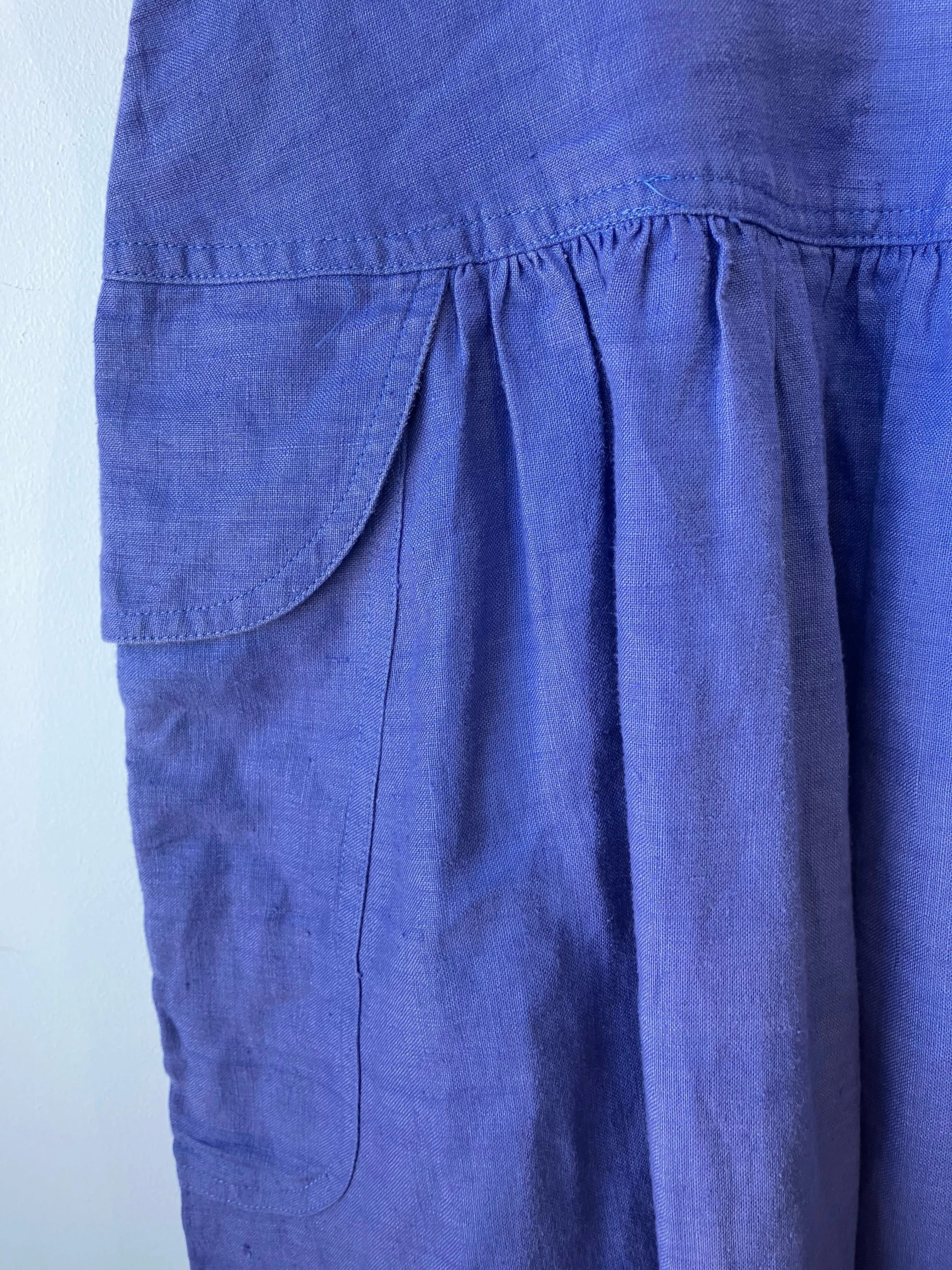 Vintage Ann Taylor 80's Periwinkle Linen Dress