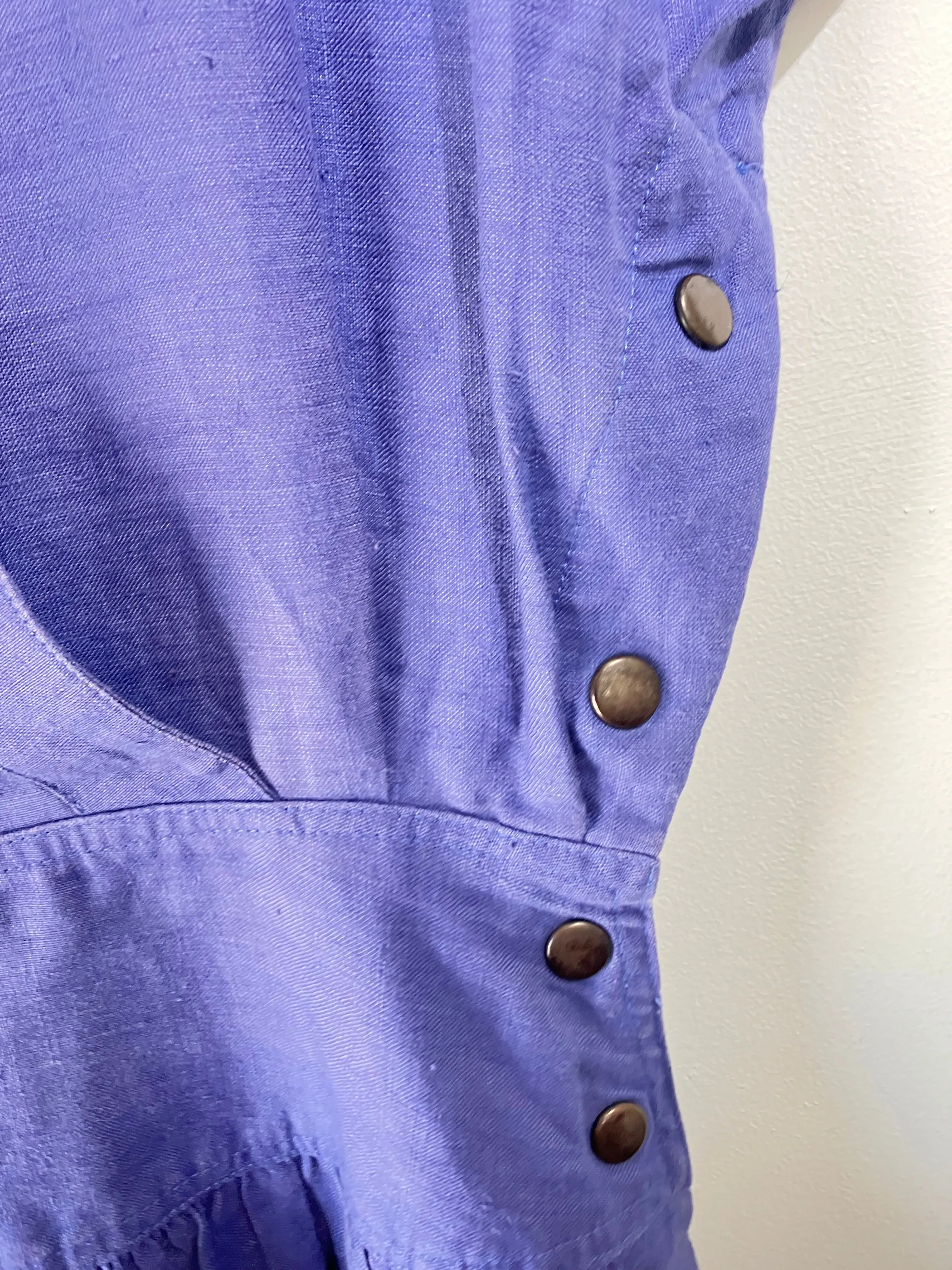 Vintage Ann Taylor 80's Periwinkle Linen Dress