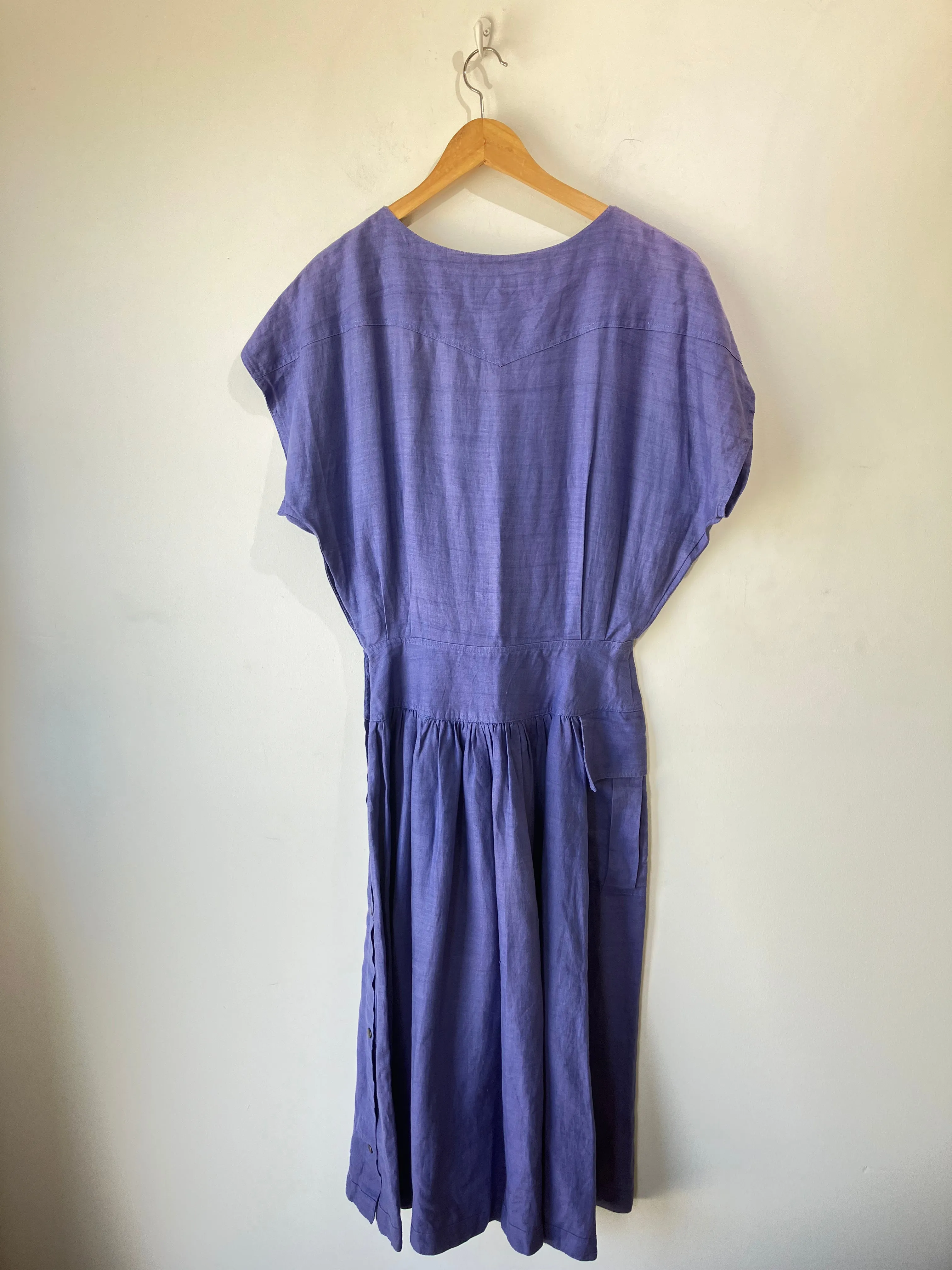 Vintage Ann Taylor 80's Periwinkle Linen Dress