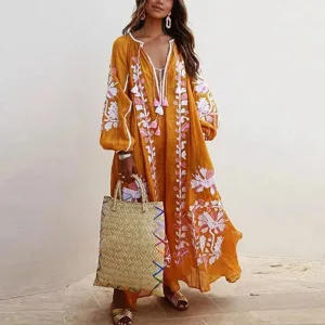 Vintage Aura™ | Oversized Vintage Print Dress | Soft Cotton, Bohemian Style, Relaxed Fit for Effortless Fashion