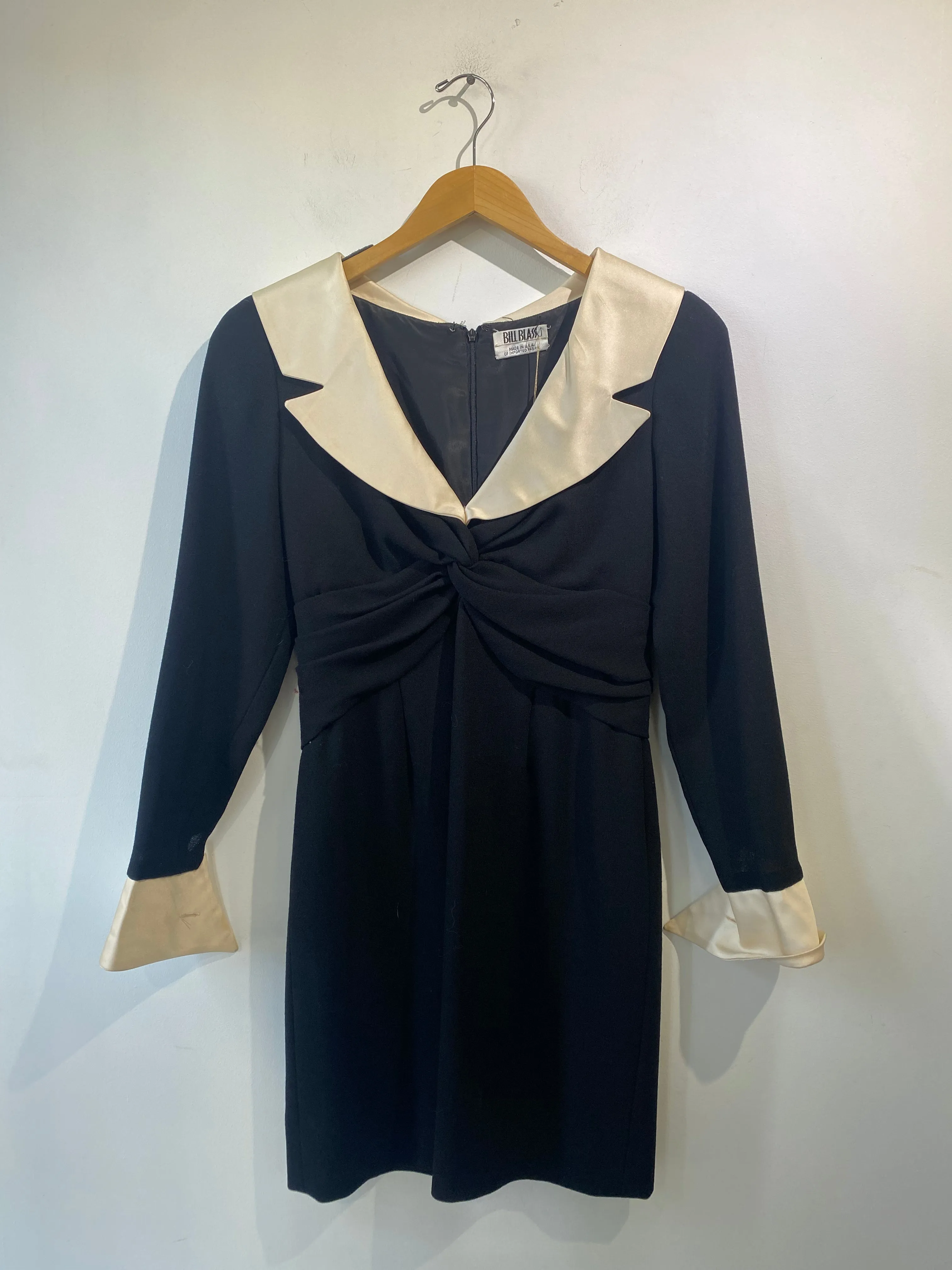 Vintage Bill Blass Black and White Cocktail Dress
