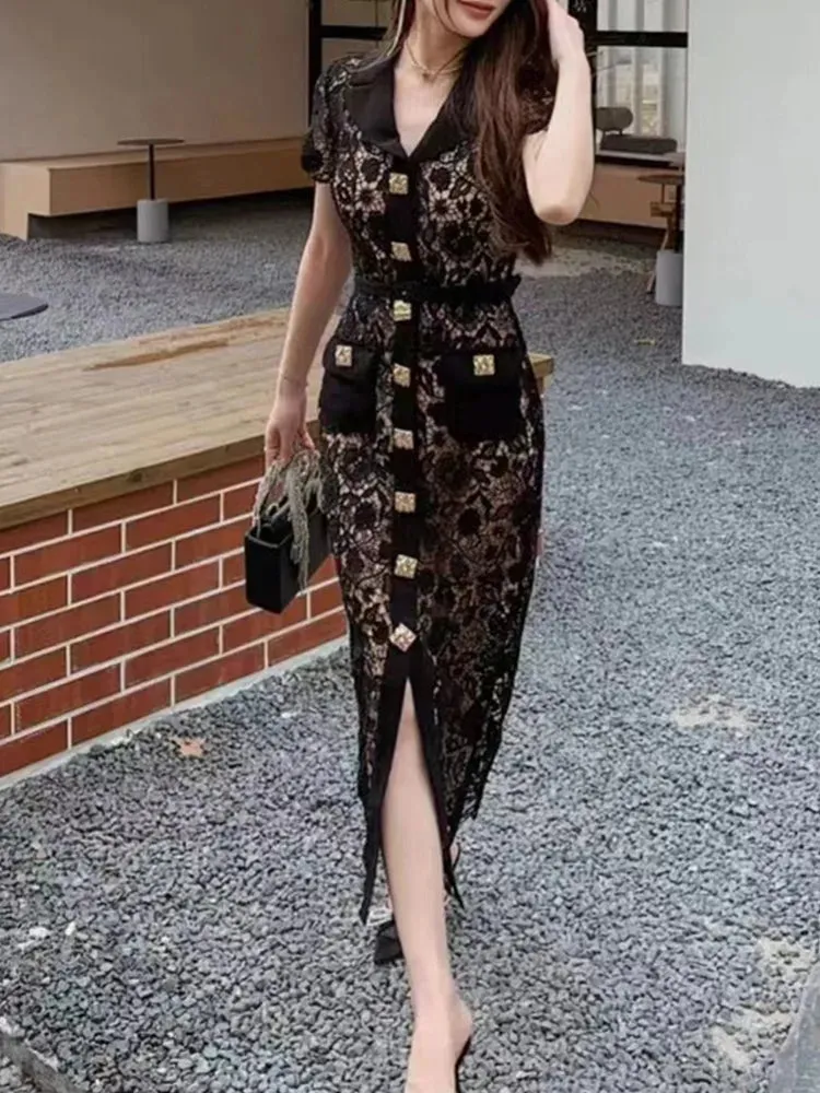 Vintage Black Lace Dress