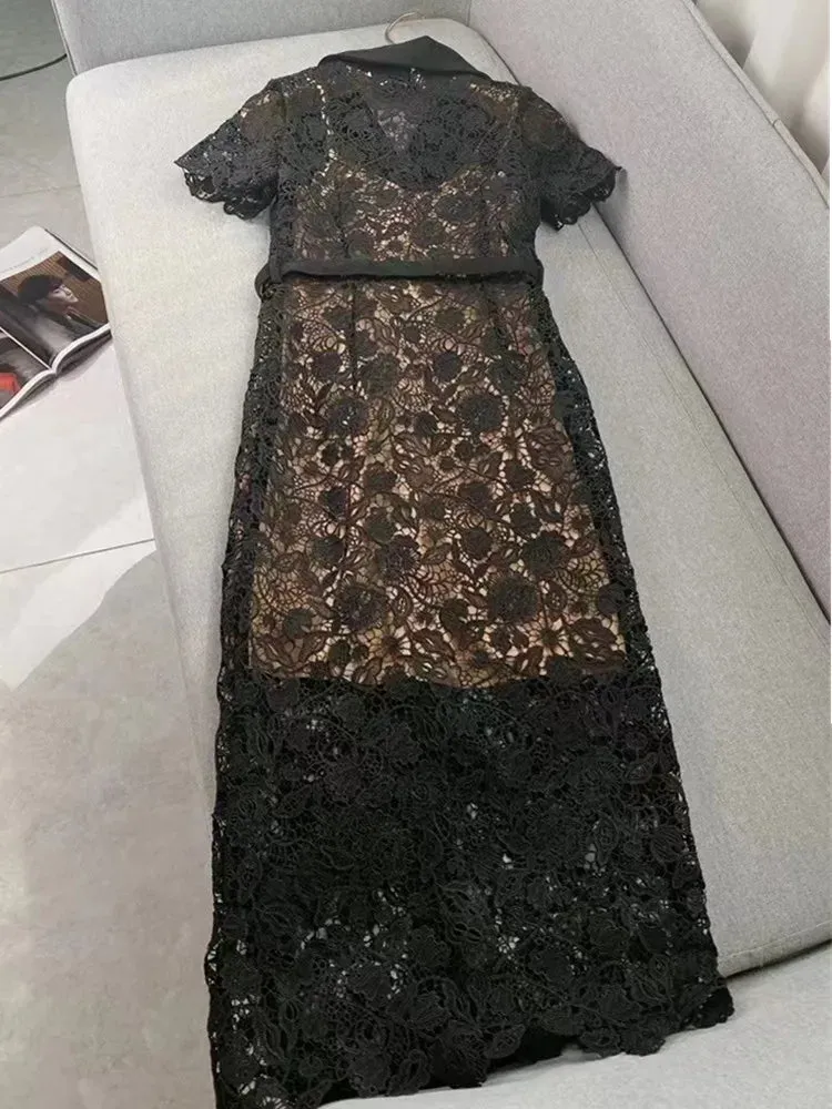 Vintage Black Lace Dress