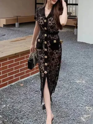 Vintage Black Lace Dress