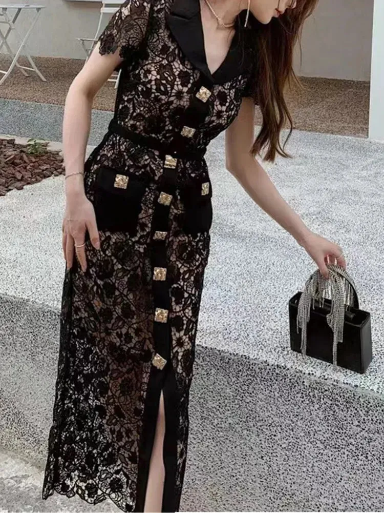 Vintage Black Lace Dress