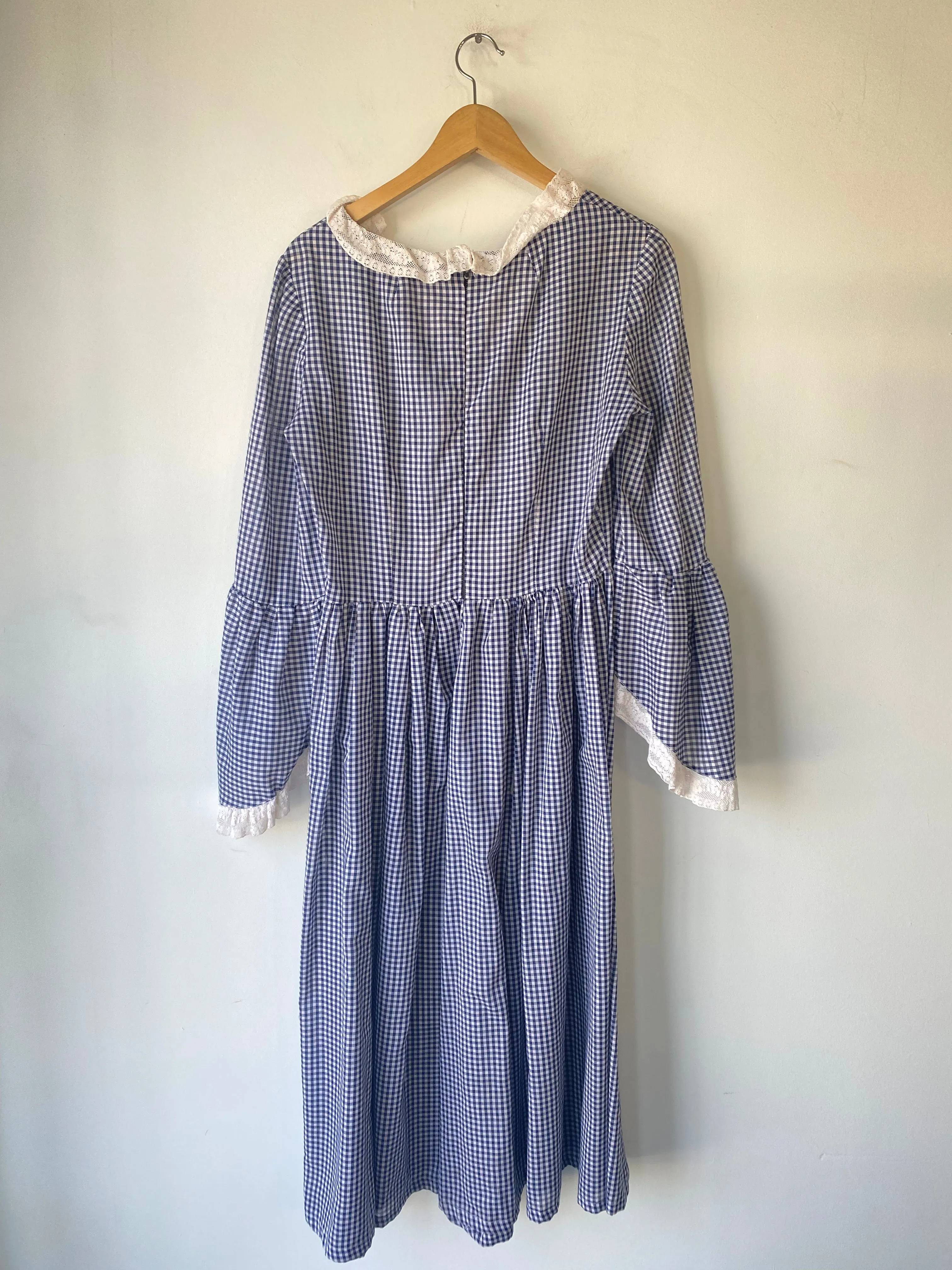 Vintage Blue Gingham Prairie Dress